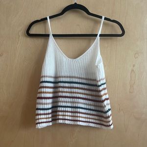 Striped knit tank top